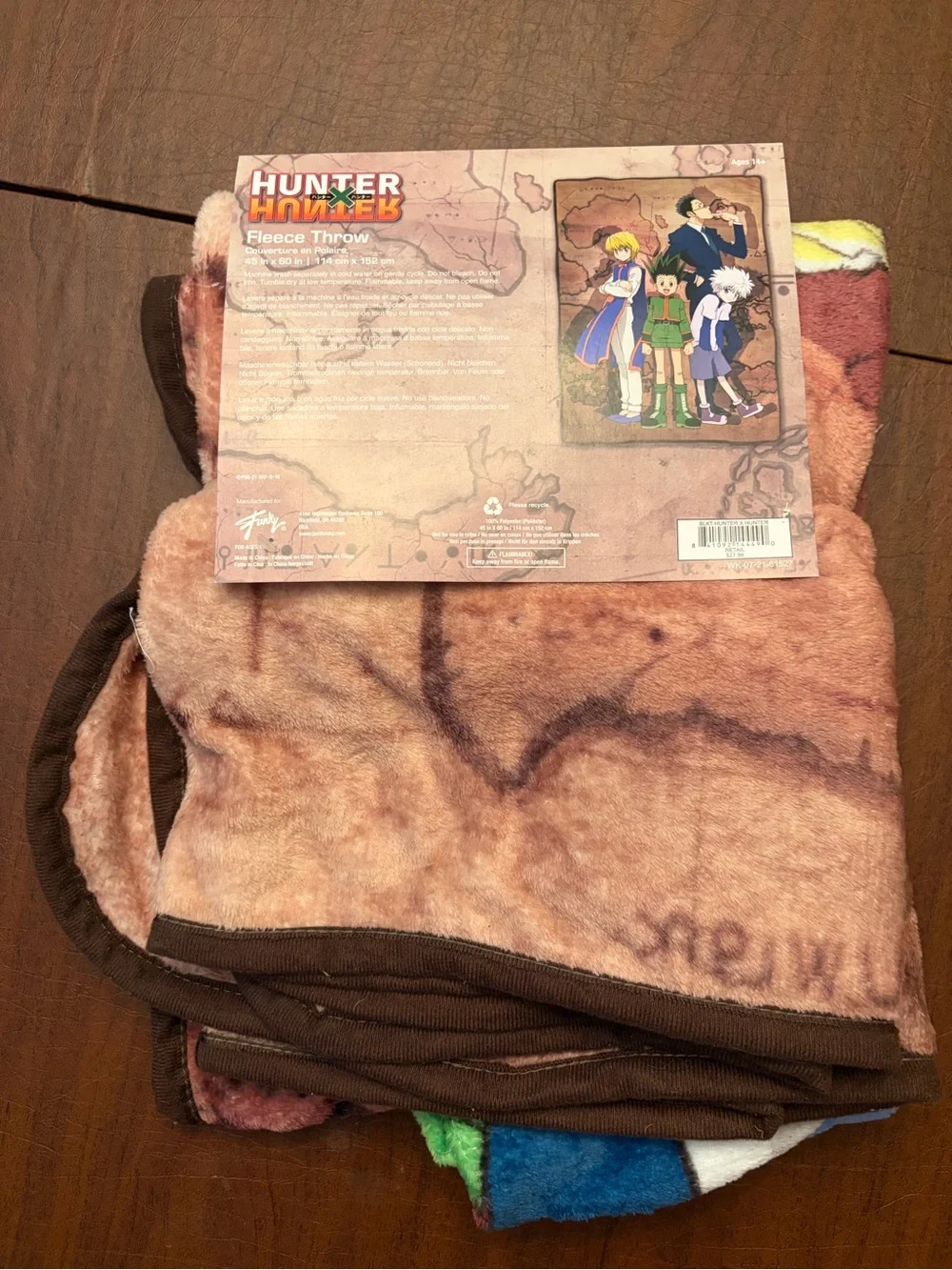 Hunter Fleece Throw Blanket - Orange, Green, White